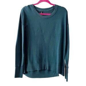 Athleta Emerald Green Long Sleeve Soft Fleece Crew Neck Sweater S